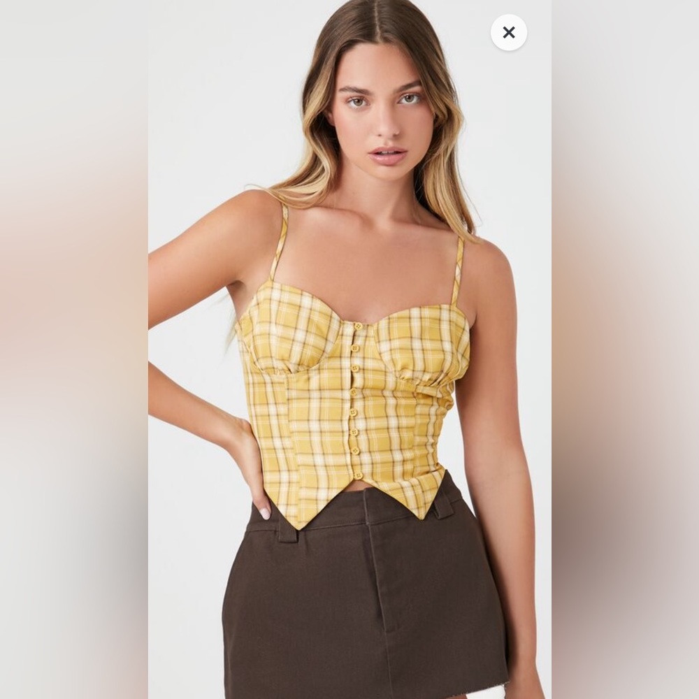 Forever 21 plaid bustier crop top size S